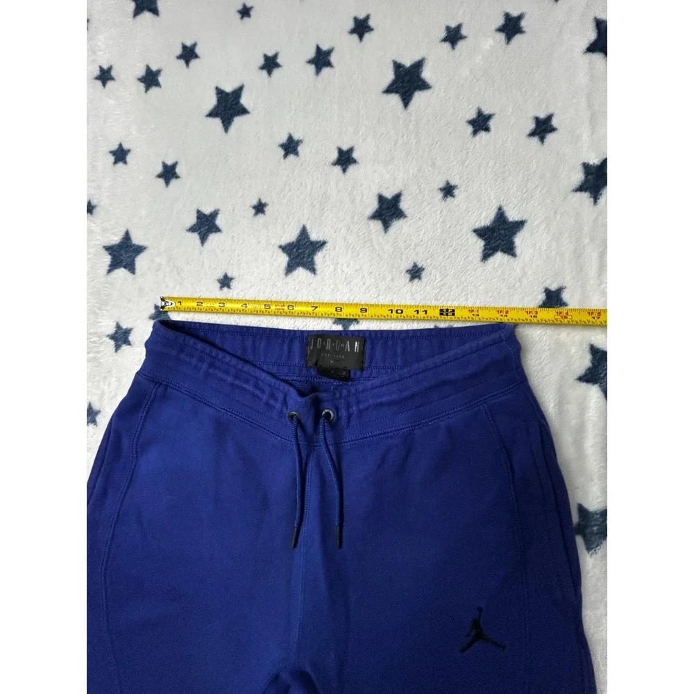 Jordan Sweatpants Mens Medium Blue Fleece Jogger Drawstring Athletic Pants